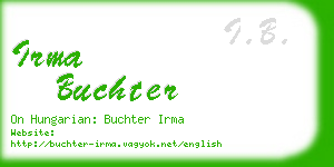 irma buchter business card